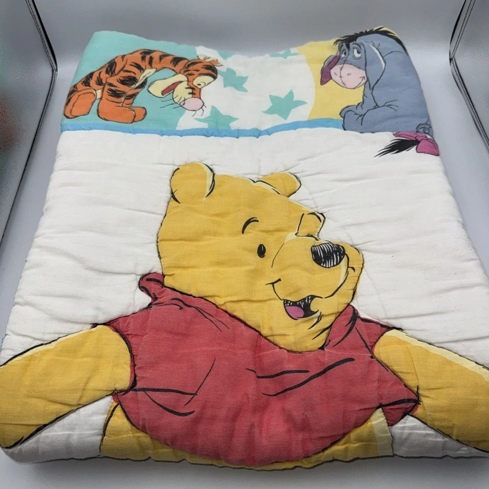 VTG Y2K Winnie the Pooh Comforter Baby Blanket & Receiving Blanket Disney 1994